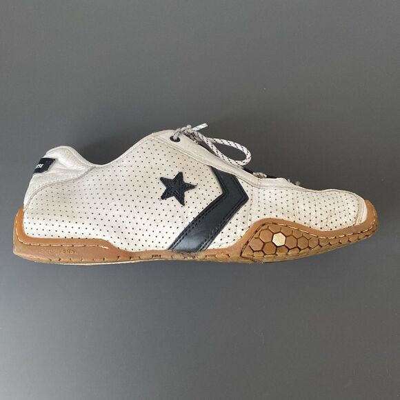 CONVERSE CATCH 22 OX White/Black Leather Sneaker Athletic Shoe Men 7.5 Women 9